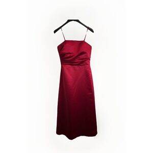 Bill Levkoff Burgundy Red Lined Built in bra Women's Dress Size 8‎ Long A-line